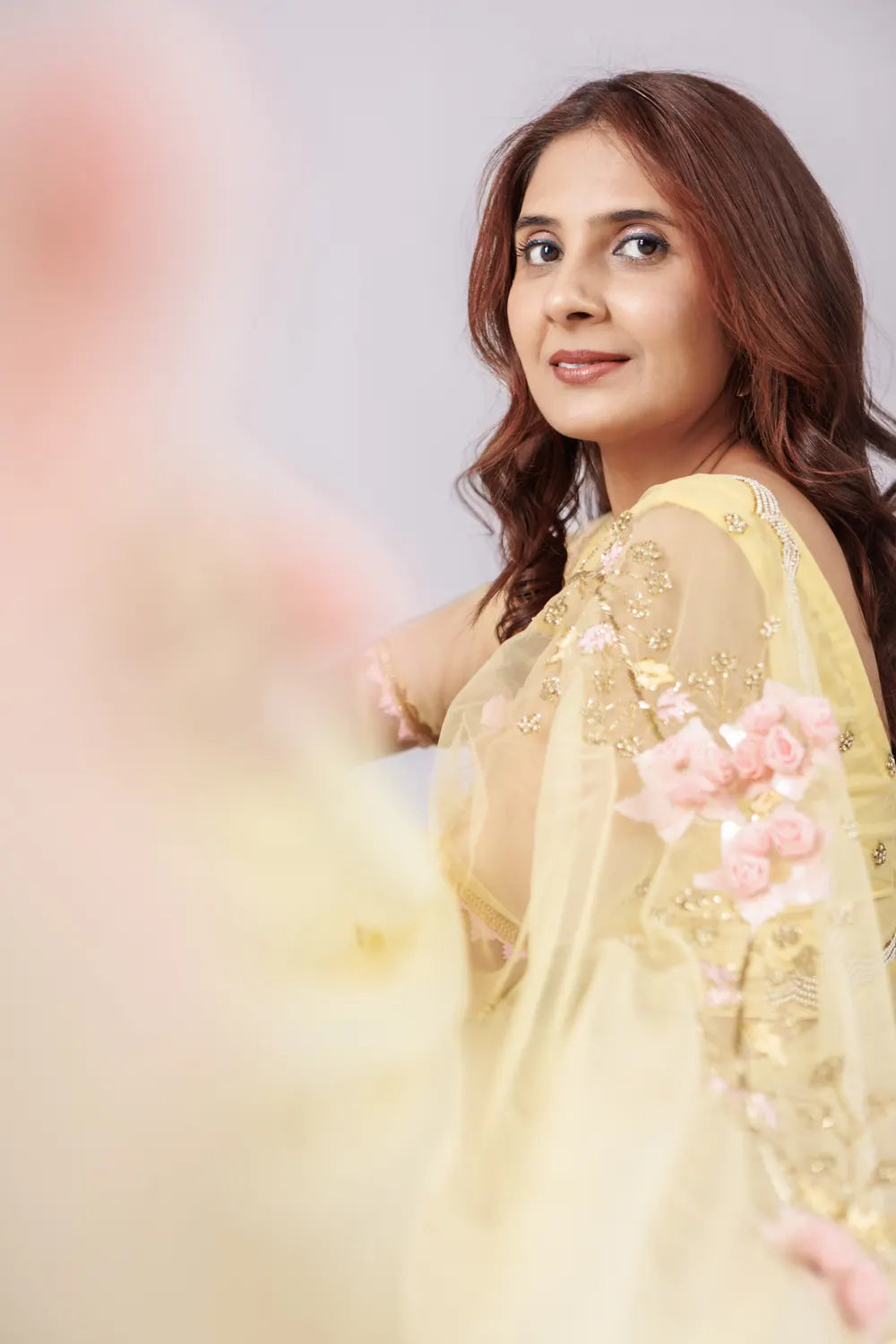 Basant Net Saree