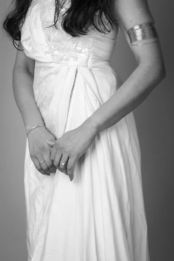 Draped silk, cut on the bias